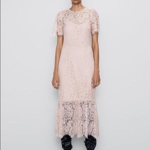 Pink lace dress - Zara